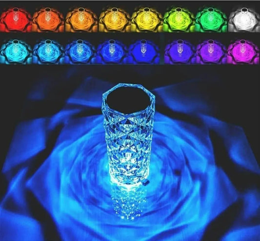16 Color Changing Rose Crystal Diamond Table Lamp